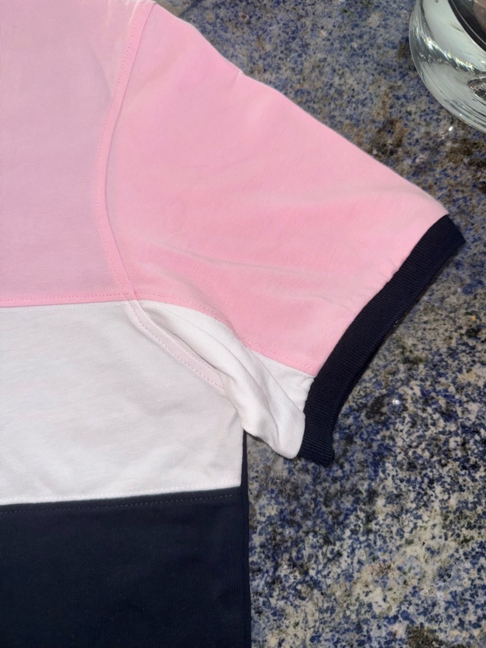 Eden Park Colorblock Crewneck T-Shirt - Pink/White/Navy Men’s Medium - Picture 4 of 12